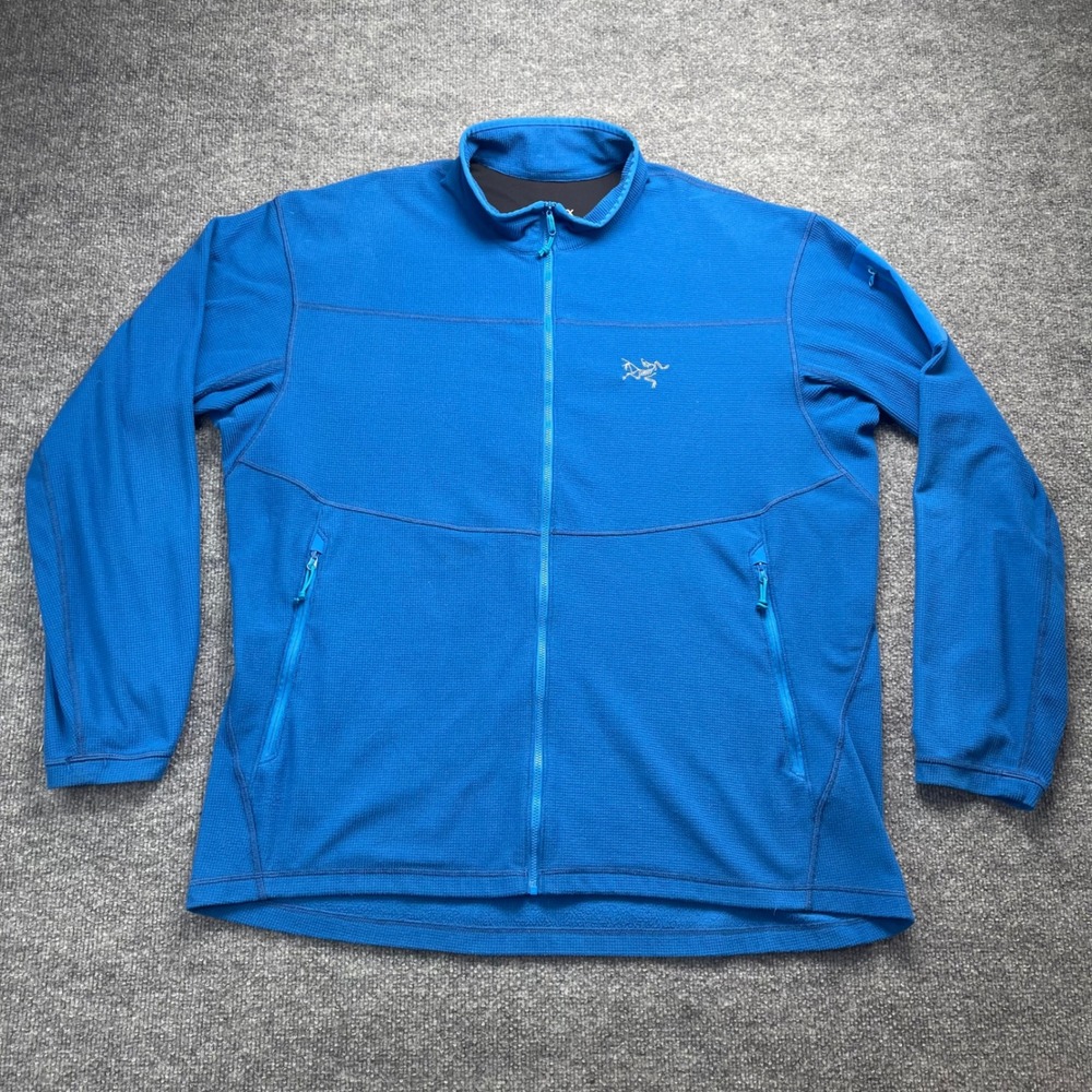Arcteryx Delta LT Fleece Jacket Mens XXL Blue Full Zip Grid Polartec CA 34438
